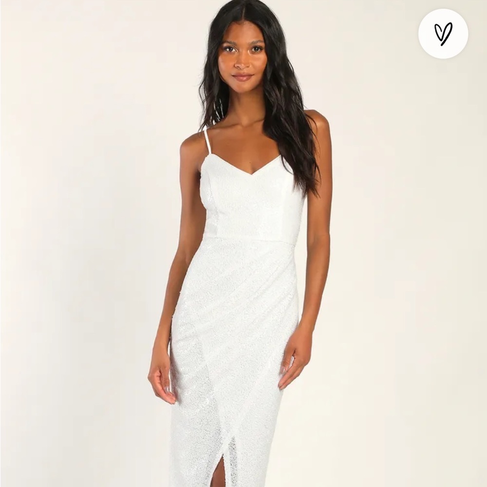 White sequin dress